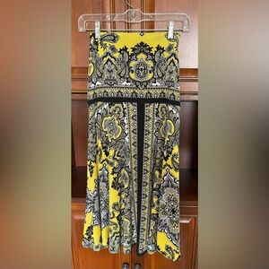 Evo Vorro Yellow and Black Paisley Flowy Skirt